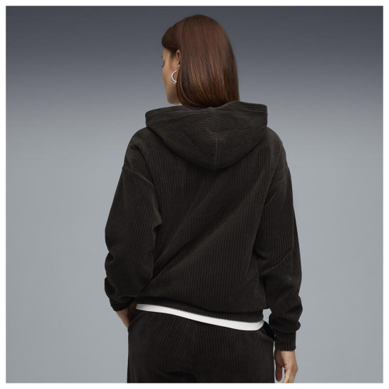 Puma Γυναικείο φούτερ Essentials Elevated Comfort Velour Rib Hoodie Puma Γυναικείο φούτερ Essentials Elevated Comfort Velour Rib Hoodie
